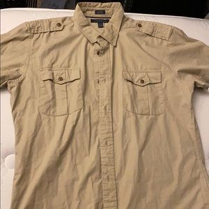 Tommy Hilfiger Khaki Colored Button Up Shirt!